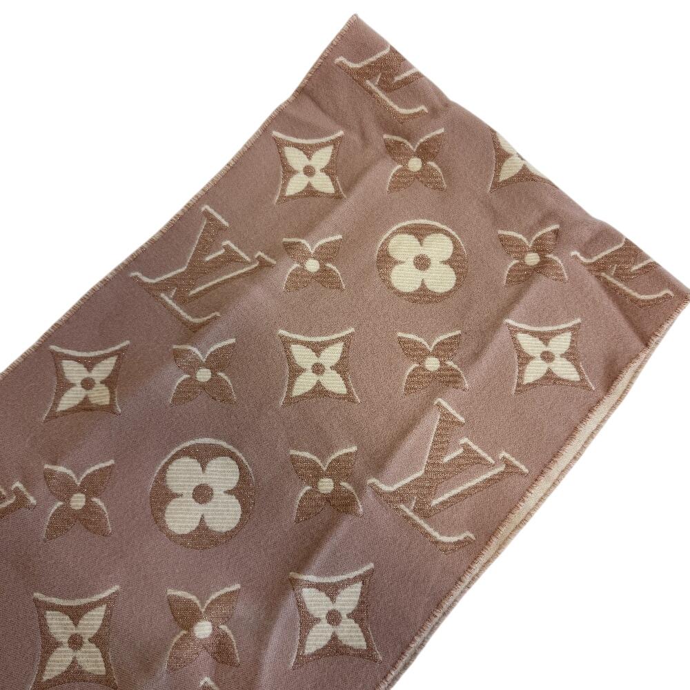 Louis Vuitton M78237 Model monogramă lână LV Essential Shine eșarfă Eșarfă lână roz Femei Folosit