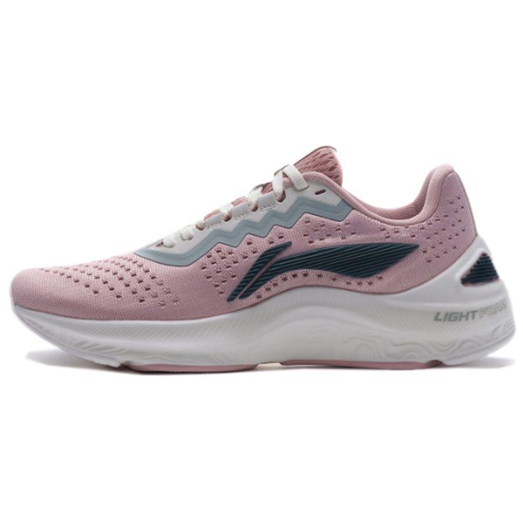 Li Ning Arashi Integrated Fabric Slip Resistant Abrasion Resistant Low top Running Shoes Women's Mist Rose Pink ARHQ068-2