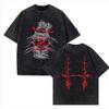 Vintage Gewaschenes Jujutsu Kaisen CHOSO T-Shirt Damen Herren Anime Baumwoll-T-Shirt Sommer Harajuku Street Herren Oberteile Kleidung