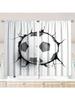 Set Of 2 Football Printed Curtains Pole Bag Bedroom Living Room Home Decoration Curtain For Great Made Polyester