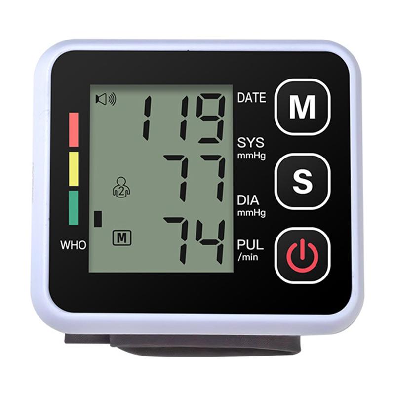 Monitor de tensiune arterială de încheietură cu afișaj LCD Tonometru Tensiometru Digital Automat Pulsometru Sfigmomanometru Diagnostic Familial