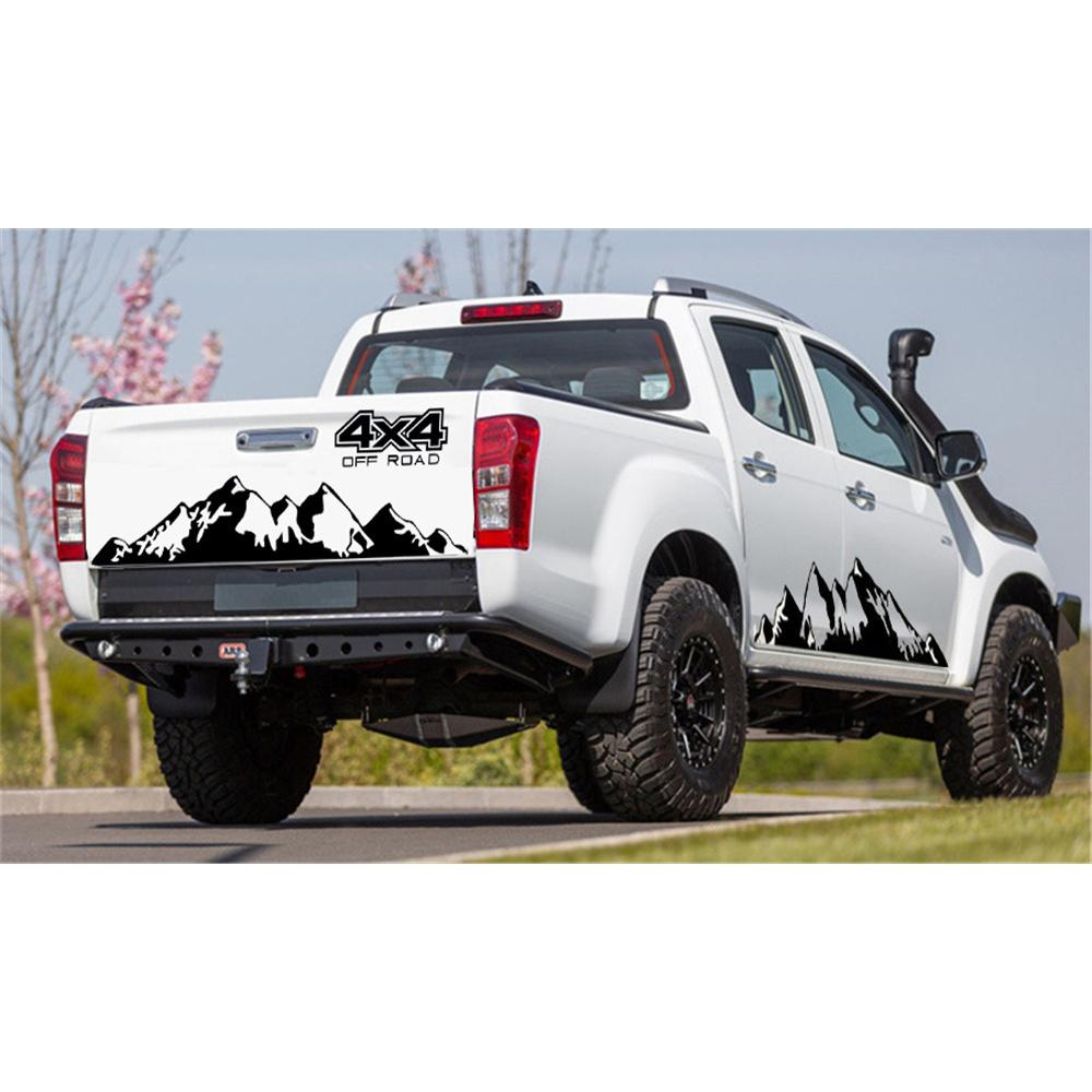 3 Stück Schwarzer Auto Seitenkarosserie Aufkleber 4x4 Offroad Grafik Vinyl Abziehbild Wasserdicht