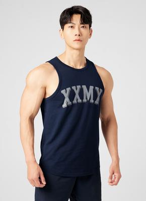 XEXYMIX Pure Cotton Arch Logo Sleeveless Volume Navy