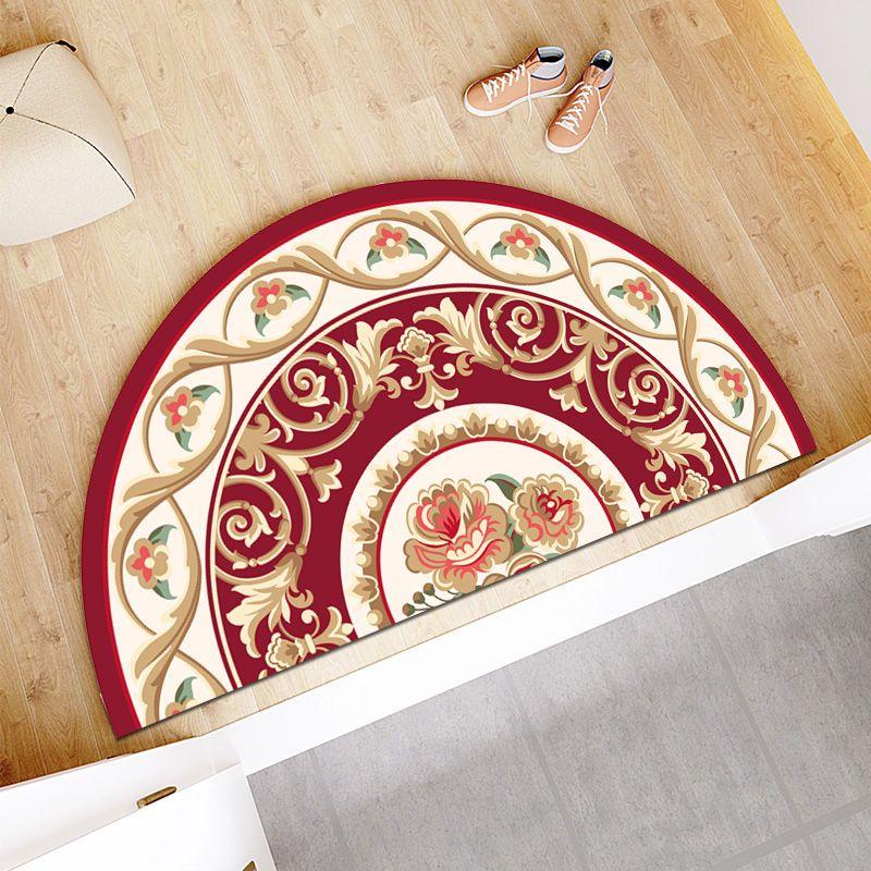 European Style Semi-circular Floor Mat Entrance Door Mat Bathroom and Toilet Door Mat Absorbent Dirt Resistant Non Slip Foot Mat