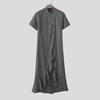 Stand Short Neck Men Incerun Sleeve Casual Split Irregular Ruffled Long Tunic Tops