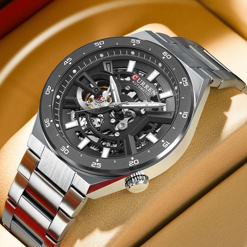 CURREN Casual Fashion Multifunction Mechanical Watch for Men Top Brand Luxury Original Stainless Steel Wrist Watch