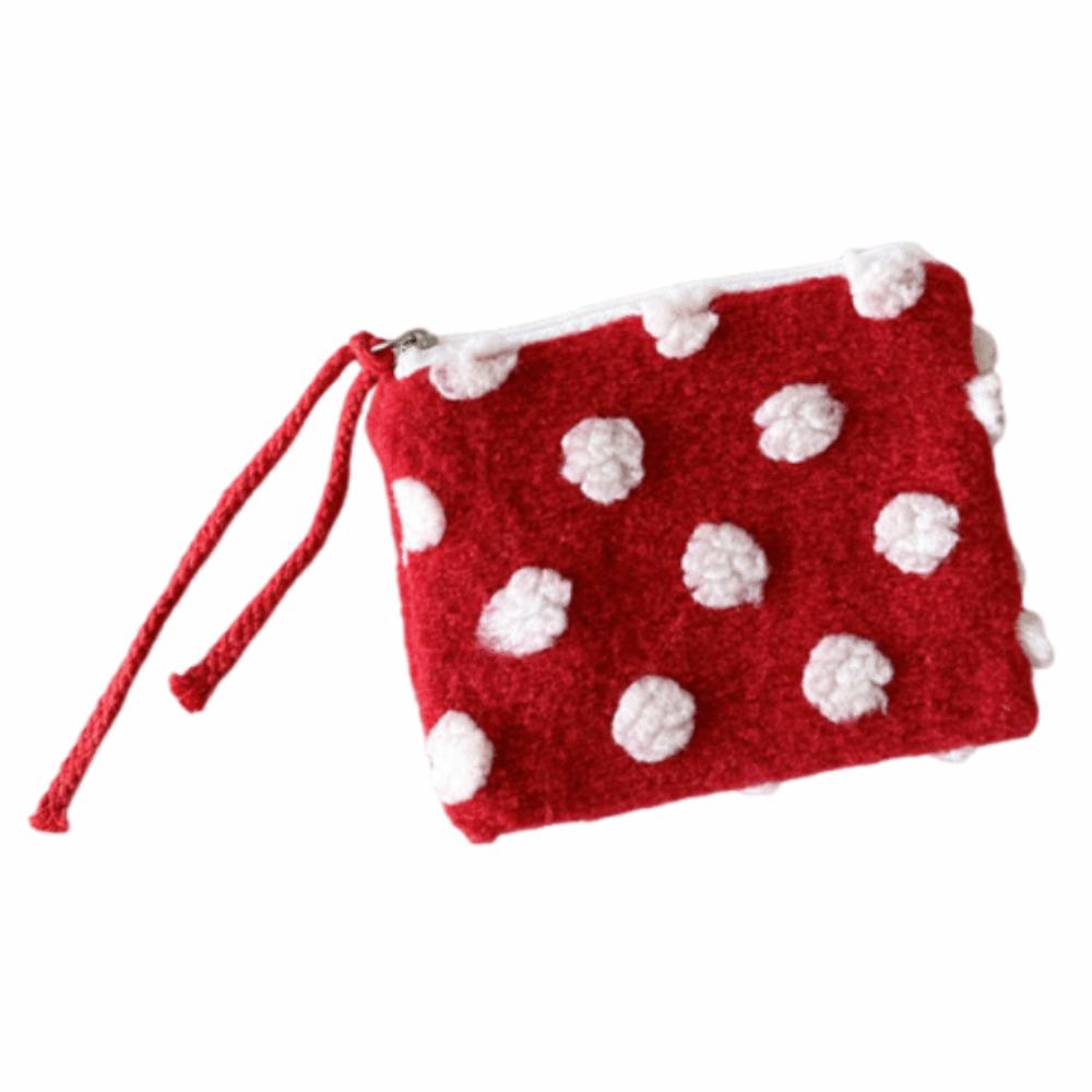 Dustproof Cosmetic Storage Bag Heart-shaped ID Card Holder Wide Opening Plush Coin Purse  Travel