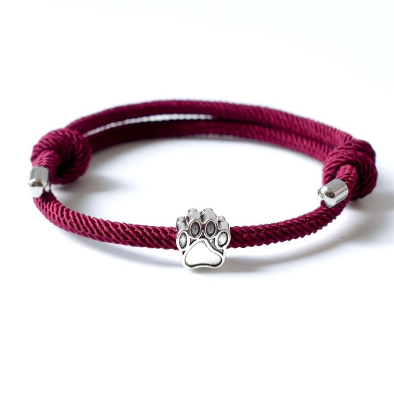 

Cute Dog Footprints Charm Bracelet for Women Men Adjustable Red String Couple Bracelets Retro Transport Bead Jewelry Gift