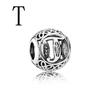 2022 New Openwork A -Z Letter Charm Diy Fine Beads Fit Original Fashion Charms Silver 925 Bracelet Jewelry For Women Men D009