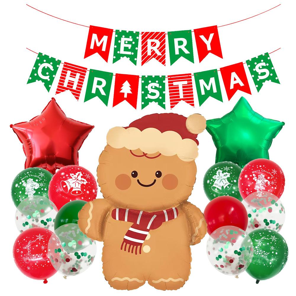 Christmas Decoration Aluminum Film Balloon New Year'S Day Party Scene Arrangement Santa Claus Christmas Tree Balloon