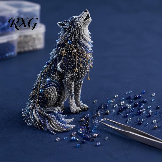 Kreatives Perlenprojekt Tier Bastelset, Niedliche Designs mit Sternen und Mond, DIY Handgemachte Tiere Perlen Mond Stern Set für Anfänger, Erwachsene Zuhause