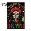 Weather Resistant Patio Banners Day of The Dead Garden Flag, 12x18 Inch Floral Skull Decorative Yard Sugar Ornaments Mexican Gothic Skeleton