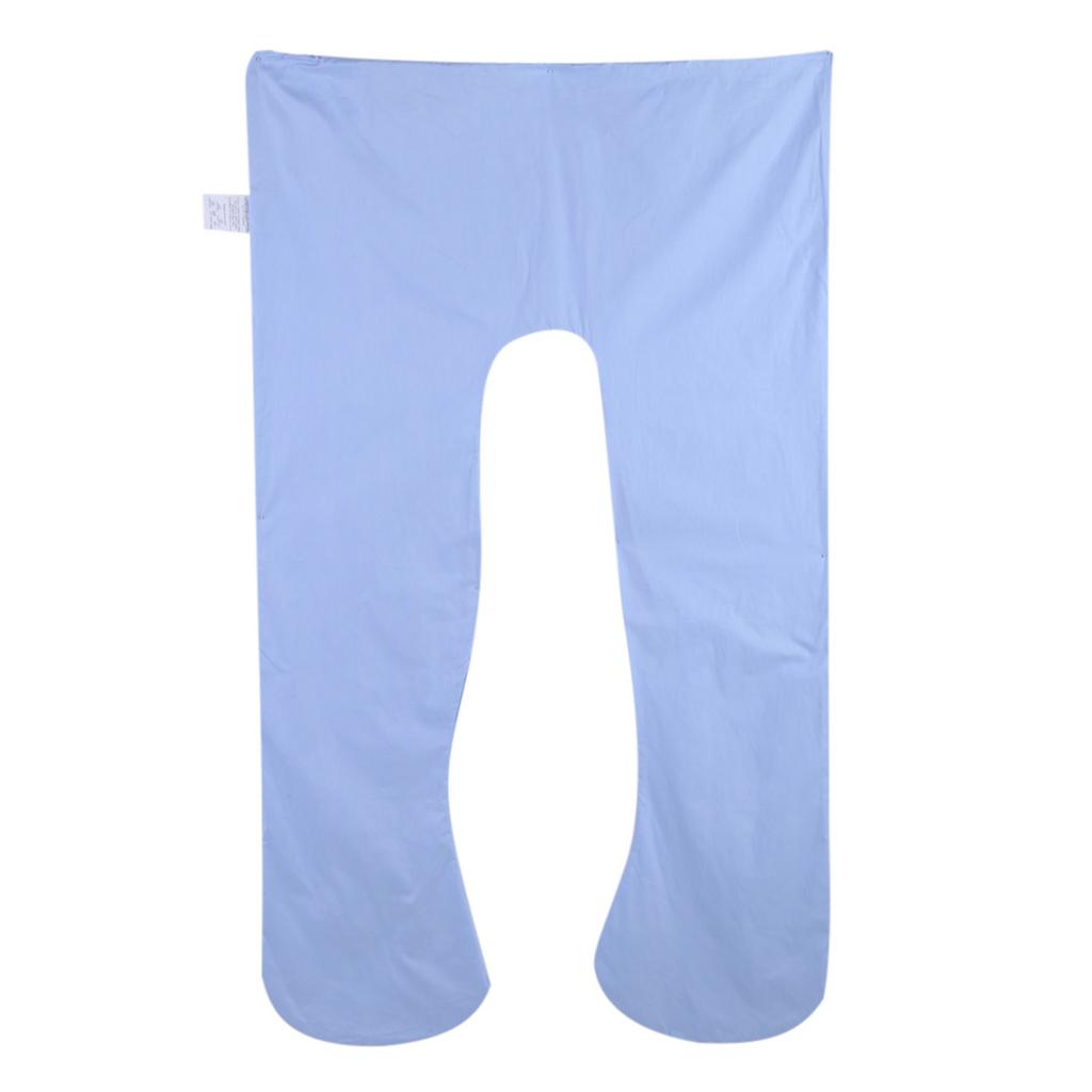 1Pc Women Pregnant Arm Body Supporter Sleeping Pillow Cover U Shape Cushion Cover (Blue)