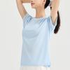 Anta Training Series Letter Logo Print Lightweight Moisture Wicking Breathable Short Sleeve Raglan T-Shirt Women Tops Sky-Blue 962427103-4