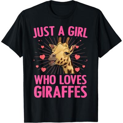 Funny Giraffe Design For Women Girls Safari Giraffe Lovers T-Shirt