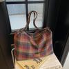 Large Capacity Woolen Shoulder Bag College Style Tote Bag