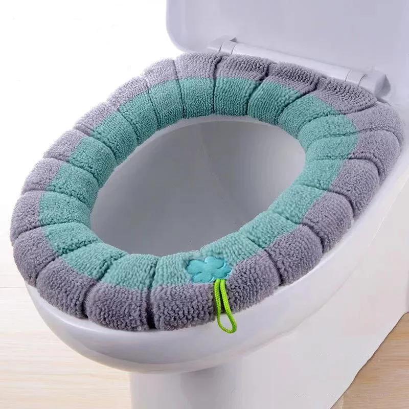 1Pc Bathroom Toilet Seat Cover Soft Warmer Washable Mat Cover Pad Cushion Seat Case Toilet Lid Cover Accessories Bath Home