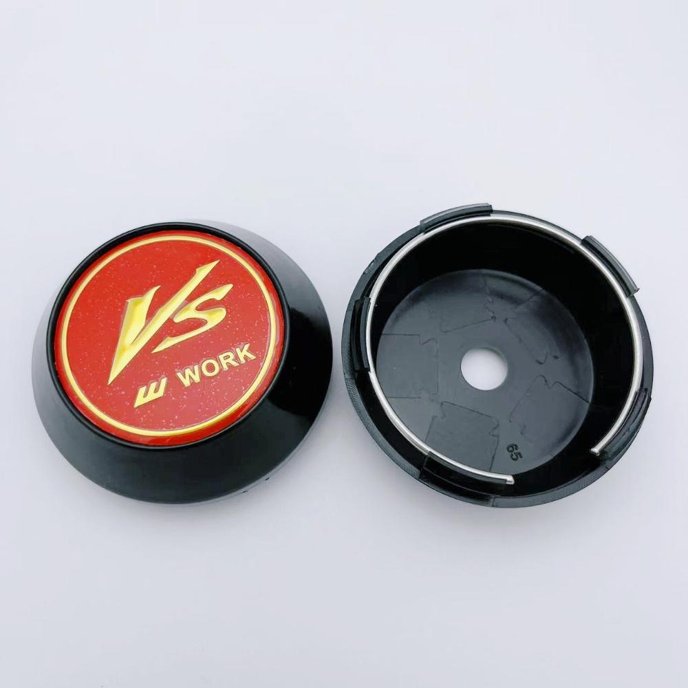 4pcs 60mm 64mm 65mm 68mm 69mm VS W Work Logo Badge Car Wheel Center Caps Replace Accessories Wheels Rim Hub Hubcaps Centre Cover