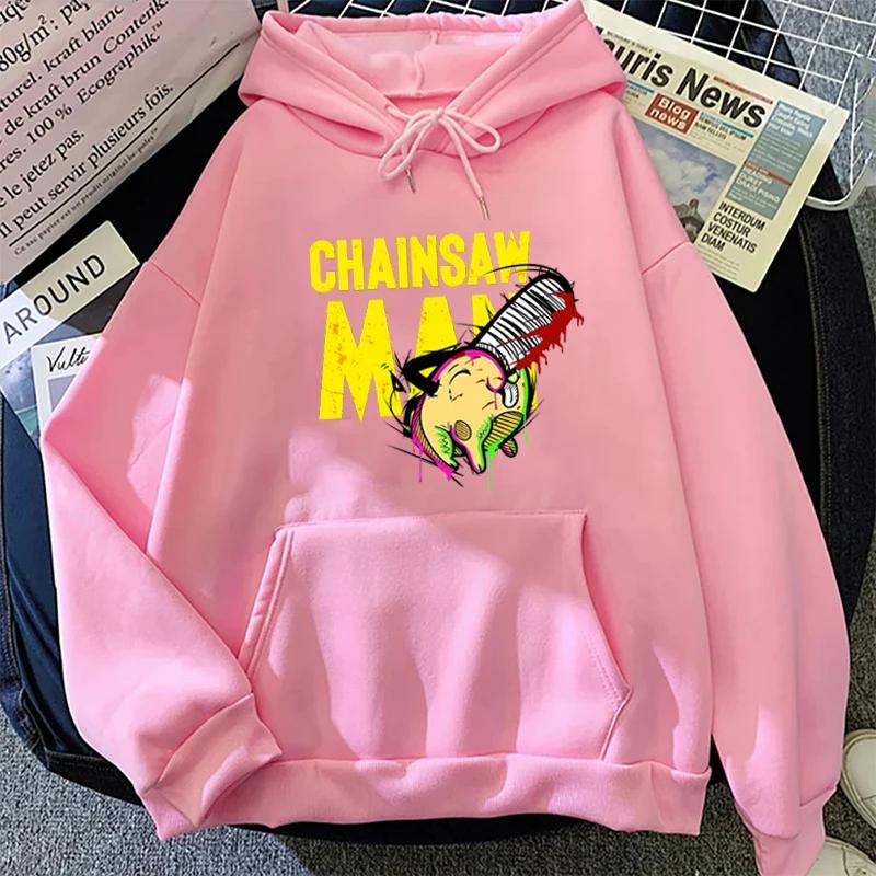 Anime Chainsaw Man Printed Hoodie Women Men Funny Casual Fashion Punk Long Sleeve Tops Autumn Winter Fleece Pullover Sweatshirts