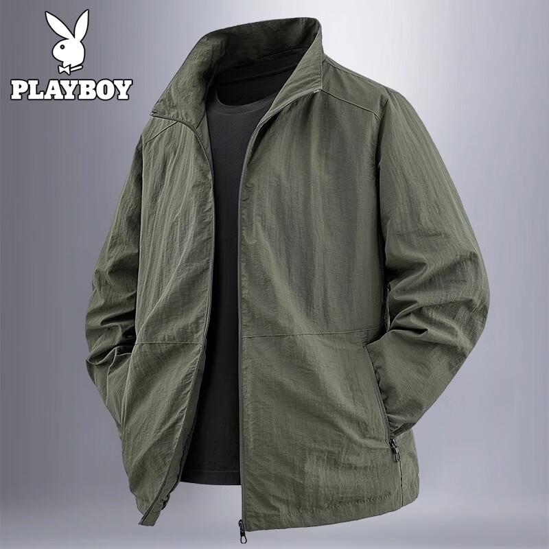 Playboy Men s Spring/Fall American Outdoor Stand-up Collar Lightweight Jacket M