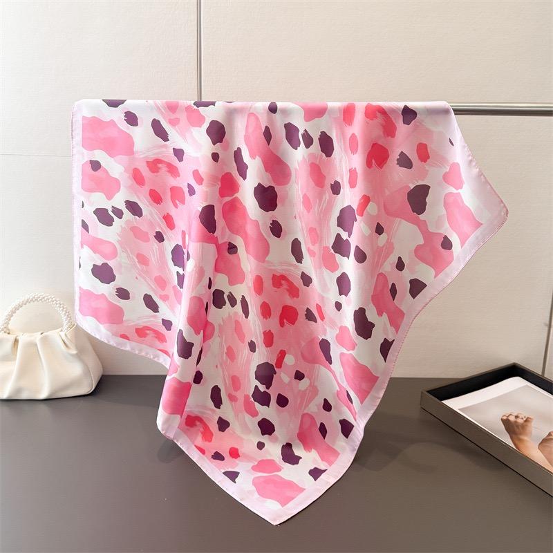 Sexy Ombre Leopard Dot Geometric Print Shawl Luxury 70X70Cm Square Silk Scarf Wrap Fashion Accessory Hair Tie Bandana Hijab