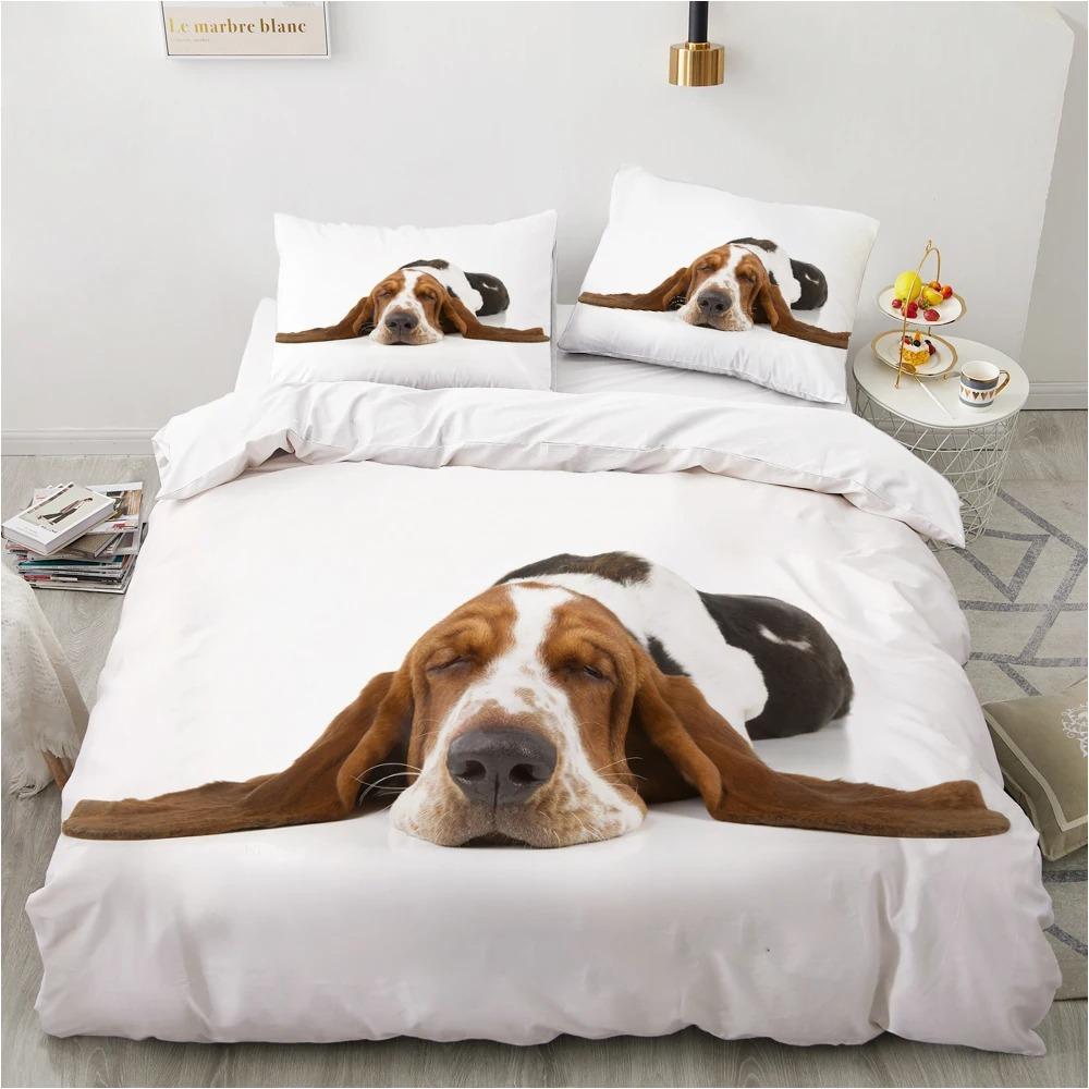Dog Duvet Cover Set Double Queen King Size Bedding Set Black and White Border Shepherd Soft Comfortable 23pcs Twin Quilt Cover