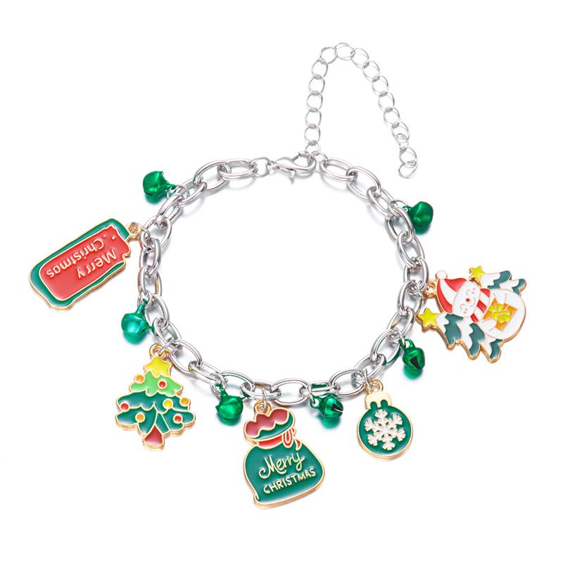 Trendy Handmade Christmas Metal Chain Bracelet for Women Exquisite Santa Claus Snowflake Elk Snowman Bracelet Friendship Jewelry
