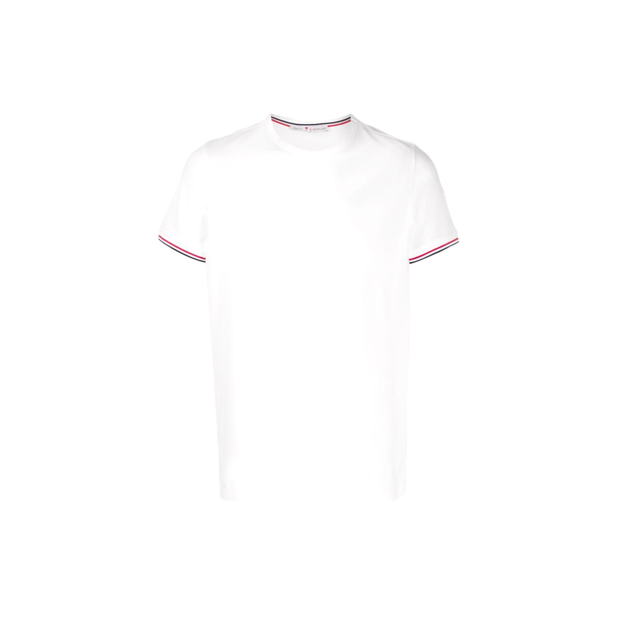 Moncler SS22 Stretch Katoen Korte Mouw T-shirt Heren Tops Wit H10918C7160087296004 S