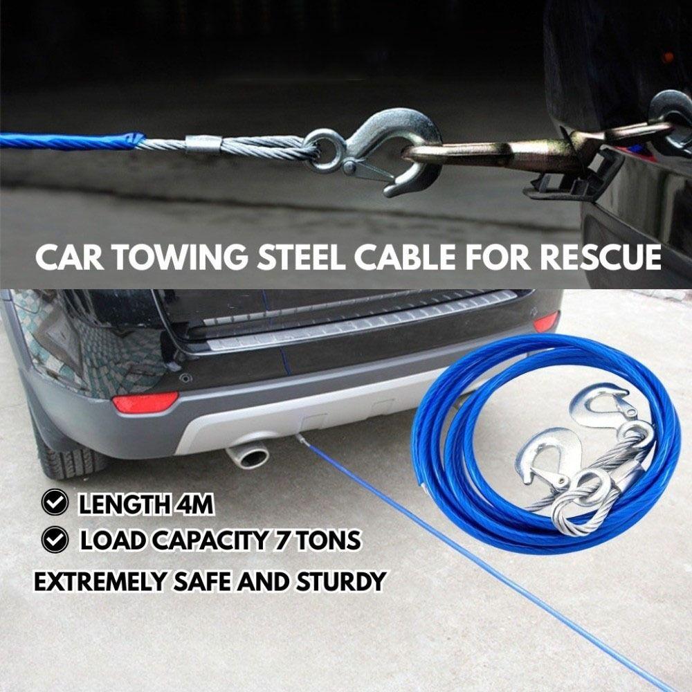 Steel Trailer Rope Wear Resistant Steel Wire Traction Roping Emergency Rope Car Rescue Tool