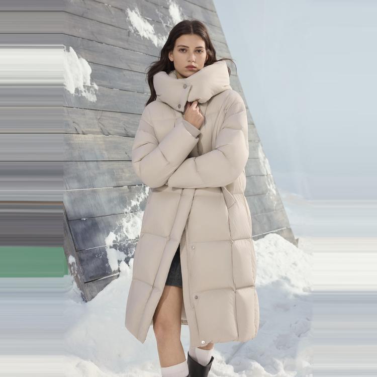 ELLE French Loose Fit Fashion Design Casual Versatile Long Sleeve Basic Hooded Warm Down Jacket Women Outerwear EY52141