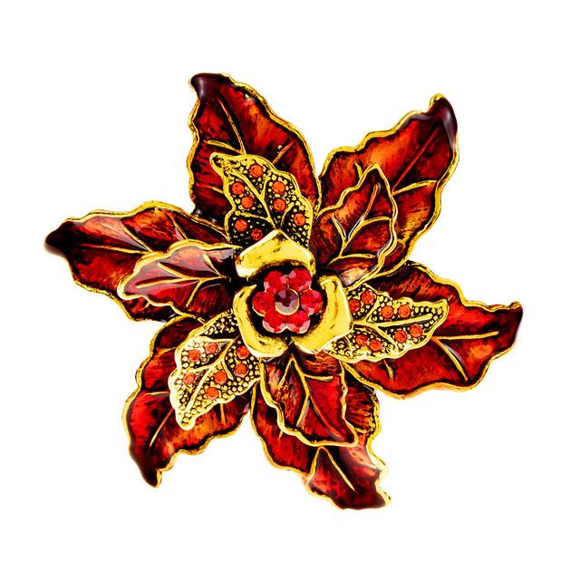 

Rhinestone Red Flower Brooches Retro Retro Trendy Style Fashionable Pincolors Available Multi For Women Layer AccessoriesFlower Jewelry красный
