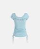 BADBLOOD Rhinestone Emblem Lace Deep Round 1/2 T-Shirt - Mint