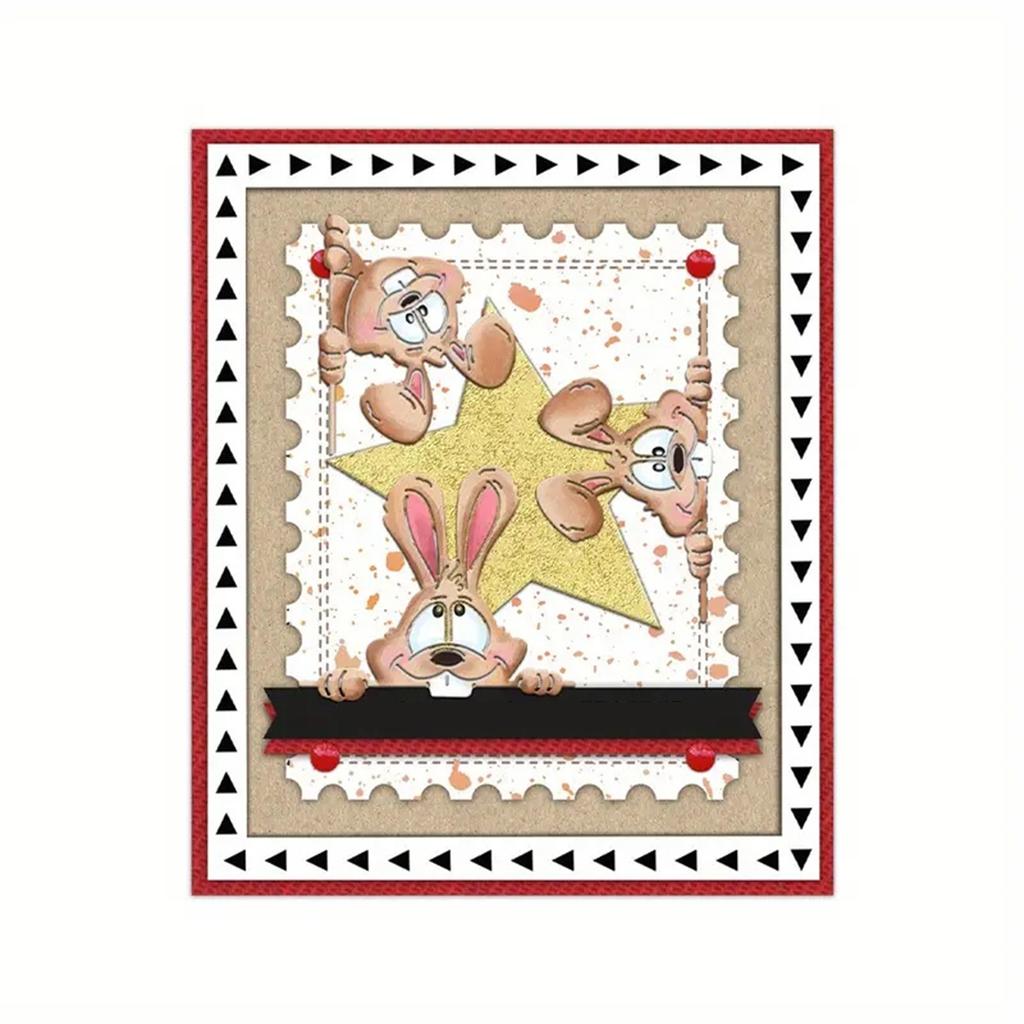Easter Rabbits Metal Cutting Dies Templates Molds Embossing Stencils Die Cuts for Scrapbooking Cards Making Decorations