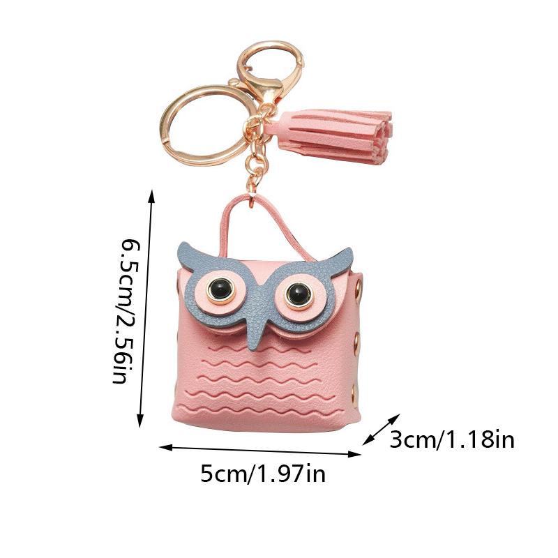 1 PZ Forma di Gufo Portachiavi Contenitore Accessori Borsa Ornamenti Borsa Ciondoli Borsa Portachiavi Squisito Multicolore