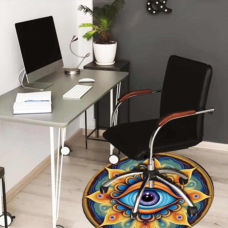 

1pc Office Carpet Chair Mats Psychedelic Eye Mandala Perfect for Decorating Office Chairss, Or Bedrooms.YDT443 80cm by 80cm
