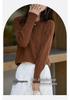 2024 Autumn/Winter Solid Color Round Neck Textured Sweater