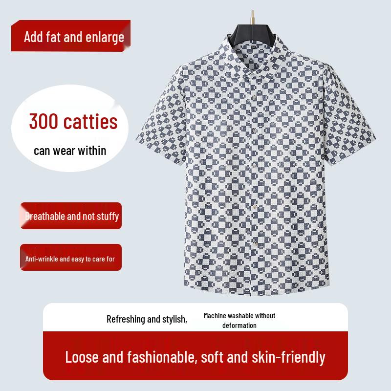 Dibinze Men s Plus Size Printed Short-Sleeve Polo Shirt 3XL