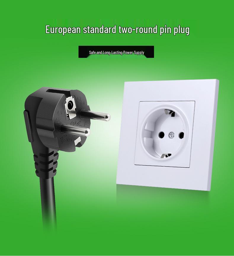 European Standard 35cm 1-to-2 Three-Pin Male & Female Socket Extension Cord, 1.5mm² Power Cable