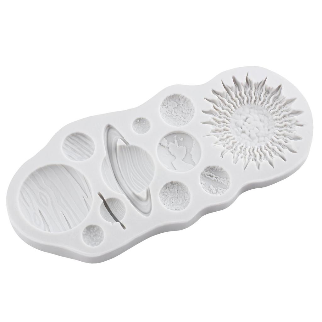 Planets Silicone Mold Earth Venus Saturn Mars Jupiter Fondant Molds Cake Decorating Tools Cupcake Topper Candy Resin Clay Chocolate Gumpaste Mold