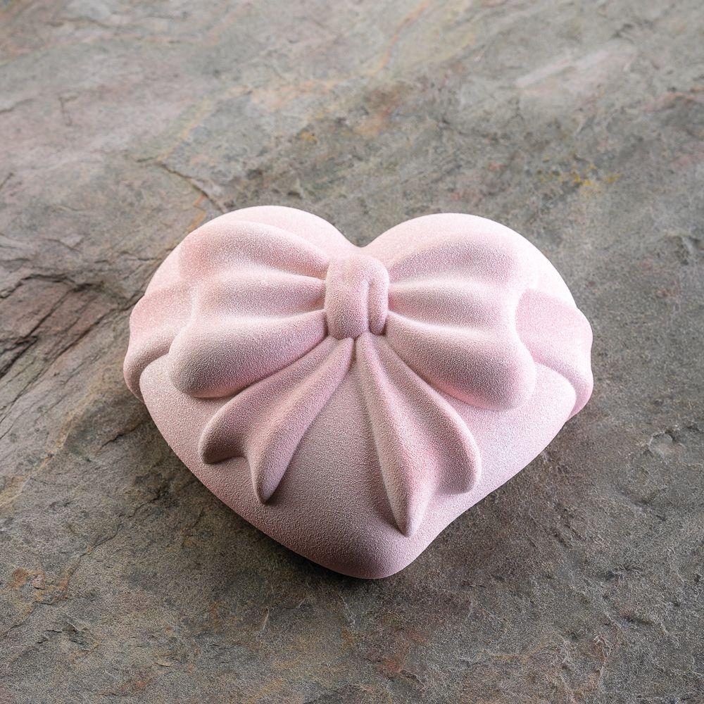 Peach Heart Valentine's Day Love Mousse Cake Mold Single Bow Love Silicone Mold