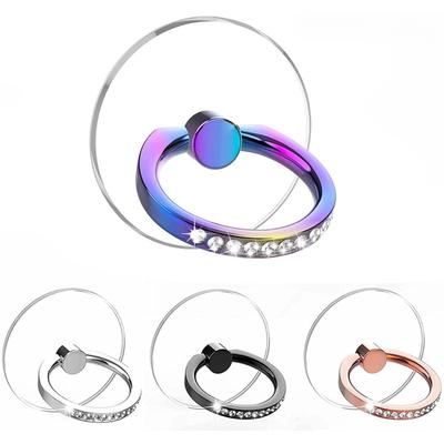 1PC Supporto ad anello per telefono con diamante Supporto per dita trasparente Supporto girevole a 360 ° trasparente