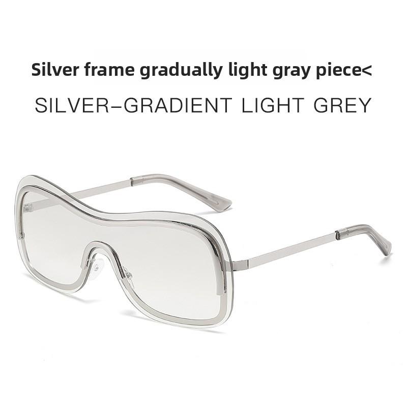 Y2k Frameless Metallic Sunglasses With Colorful Silver Lenses For Outdoor Activities And Fashion