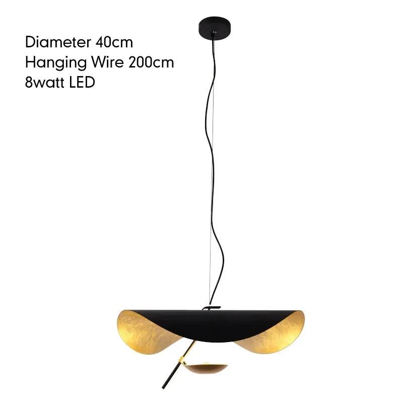 

Flying Saucer Hat Art Home Decor Hanging Lamp Modern Curved Surface LED Pendant Lights Living Room Restaurant Kitchen Lights Cold White