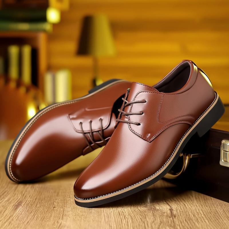 Novos Tamanhos Grandes 38-48 Sapatos Sociais de Couro para Homens de Negócios Moda Sola Macia Sapatos Derby Masculinos Designer Plataforma Masculina Sapatos de Casamento