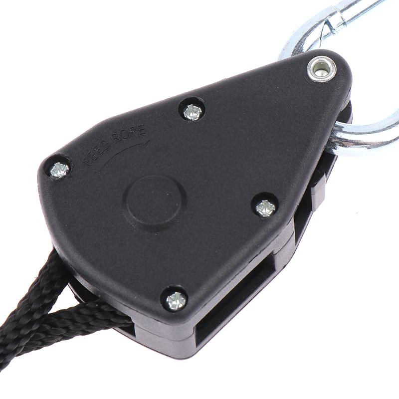 1/8 2M Adjustable 8inch Lanyard Hanging for Tent Fan Grow Plant Lamp Pulley Ropes Pulley Lifting Pulley Hook