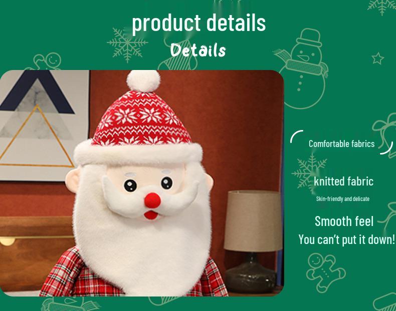 Christmas Santa Plush Doll & Throw Pillow Gift for Kids