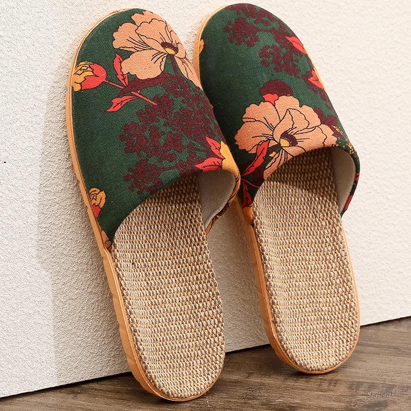 Four Seasons Ethnic Style Retro Linen Headband Slippers for Men & Women - Thick Sole, Indoor Use, Spring/Summer Sandals.