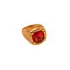 Stainless Steel Square Crystal Ring Zircon Exaggerated Ring  Gift for Girlfriend