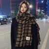 Plaid Scarf Winter Women's New High-end Couple Versatile Thickened Warm Large Shawl Imitation Cashmere Scarf