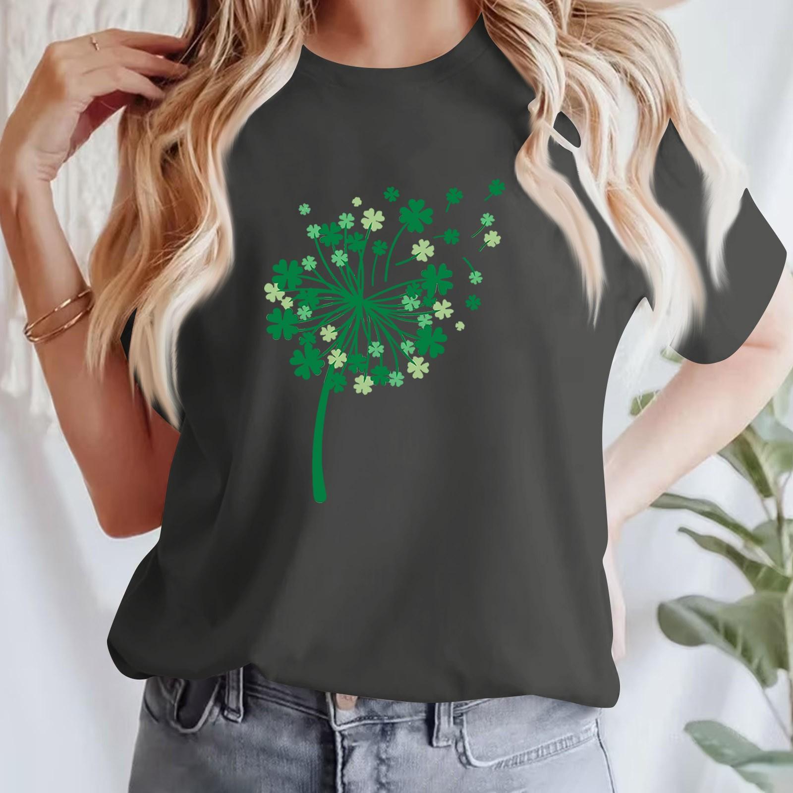 

Женская повседневная футболка с принтом, пуловер с круглым вырезом, топ с короткими рукавами L